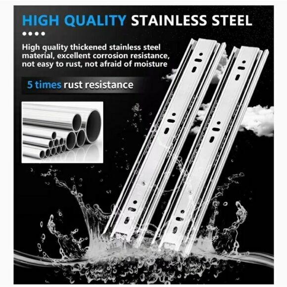 Stainless Steel Drawer Slides NEW and in Original Packaging - Picture 9 of 16